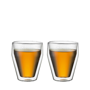 BODUM - TITLIS Double Wall Glass (set of 2) - Small - Stackable - 0.25L - Glass Cup