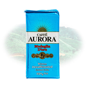 CAFFE AURORA - Water Decaffeinated - 250g Ground Coffee
